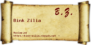 Bink Zilia névjegykártya